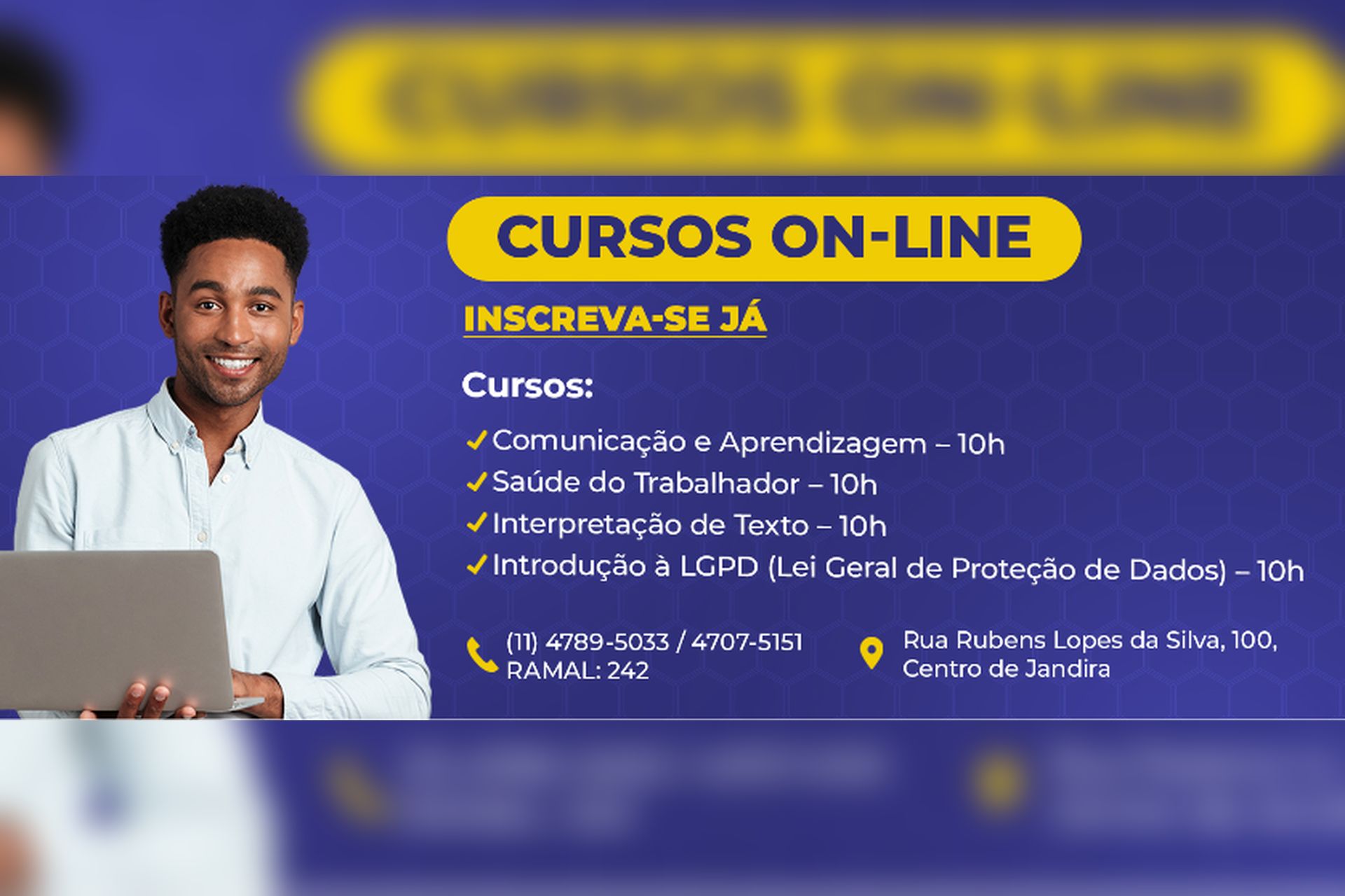 Escola do Legislativo de Jandira oferece 12 cursos livres on-line